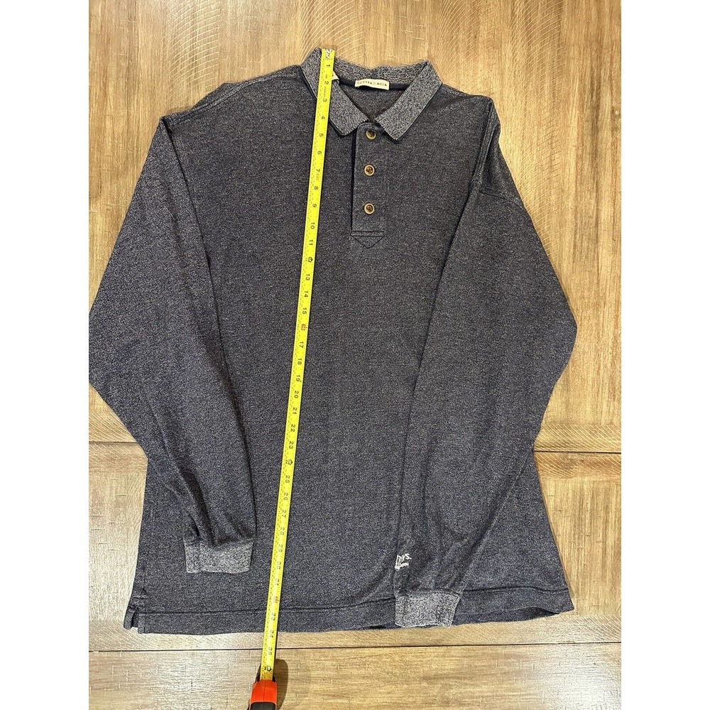 Cutter & Buck Mens Long Sleeve Polo Shirt Heather Blue Size XL 100% Cotton EUC - Picture 10 of 11